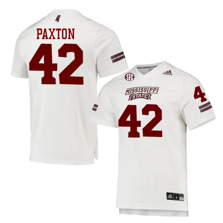 Men #42 Samuel Paxton Mississippi State Bulldogs College Football Jerseys Stitched-White